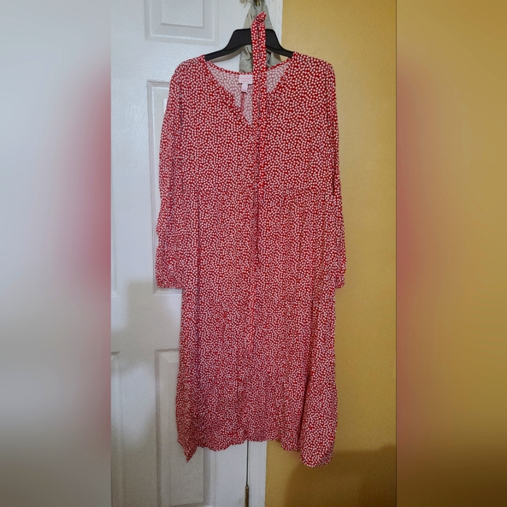 Long sleeve tie waist Maternity dress - Picture 1 of 2
